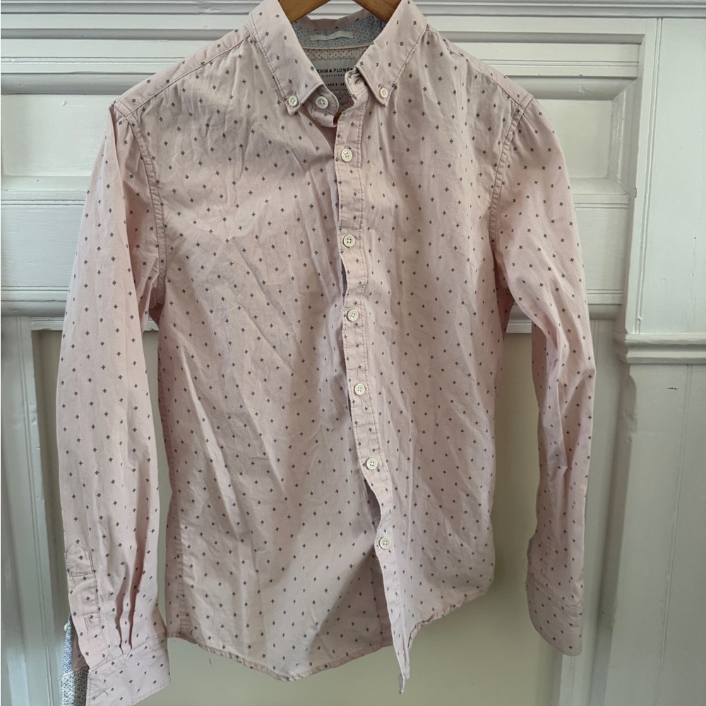 Denim & Flower Pink Patterned Button Down Shirt